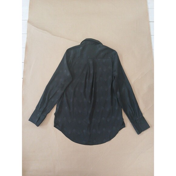 Rumours Womens S Button Up Blouse Top Shirt Black Art Deco Whimsigoth - Picture 8 of 8